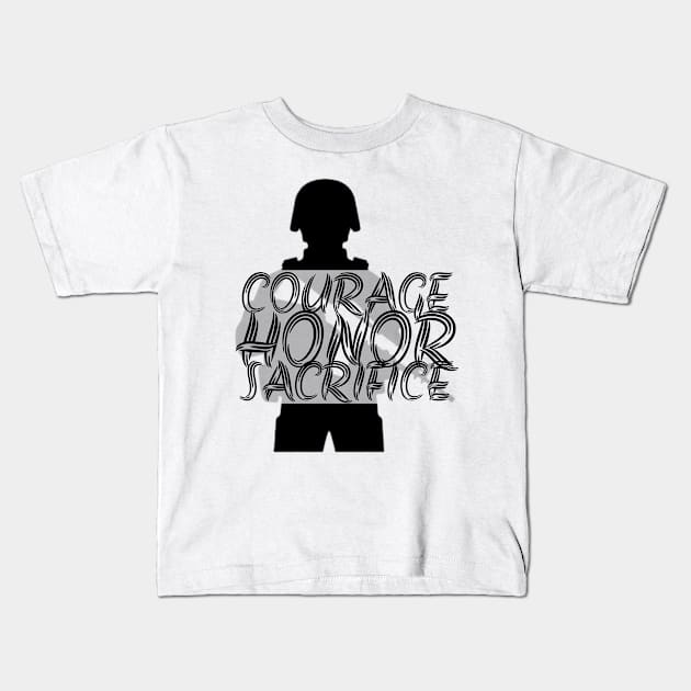 Courage, honor, sacrifice Kids T-Shirt by AmelieDior